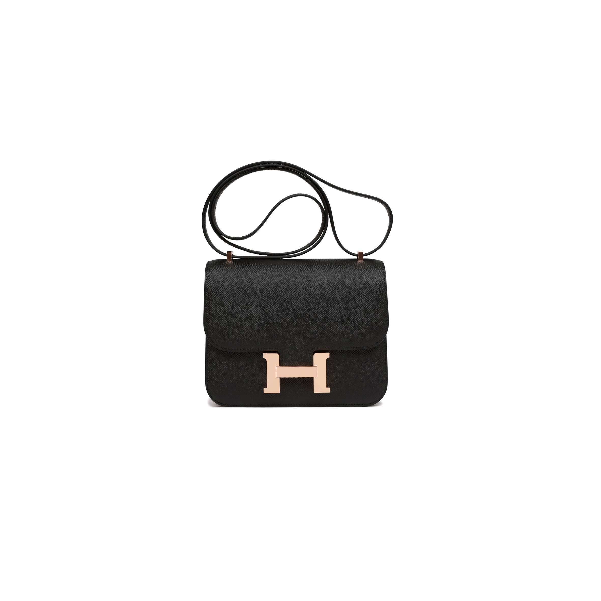 H**mes constance 18 black epsom rose gold hardware (18*16*6cm)